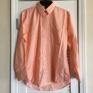 Las Olas Men's Button-Up Striped Orange Shirt,